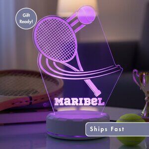 Personalized Tennis LED Night Light – Sports Room Decor
